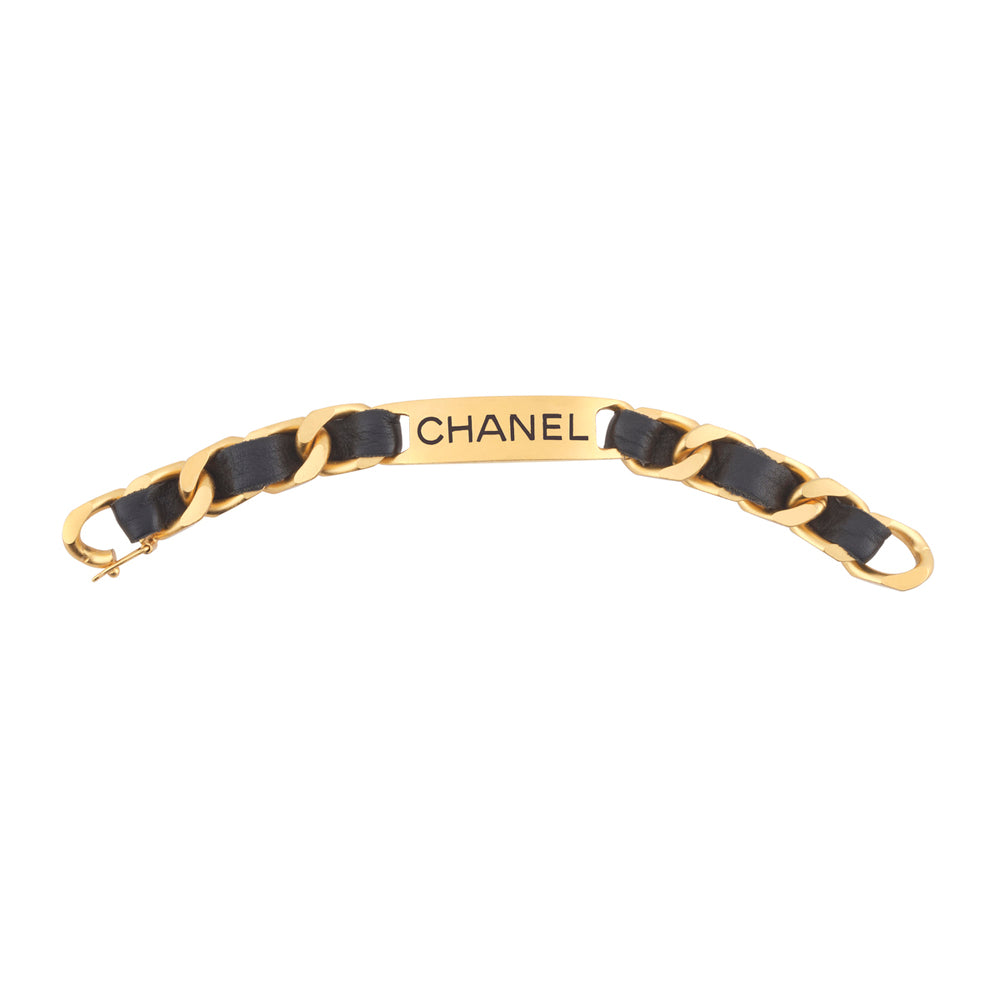1995 Vintage Chanel Iconic Leather Bracelet