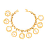 1990s Vintage Valentino Logo Charm Bracelet