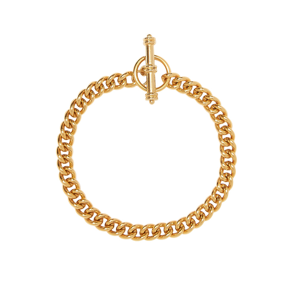 1990s Vintage Curb Chain Bracelet with T Bar