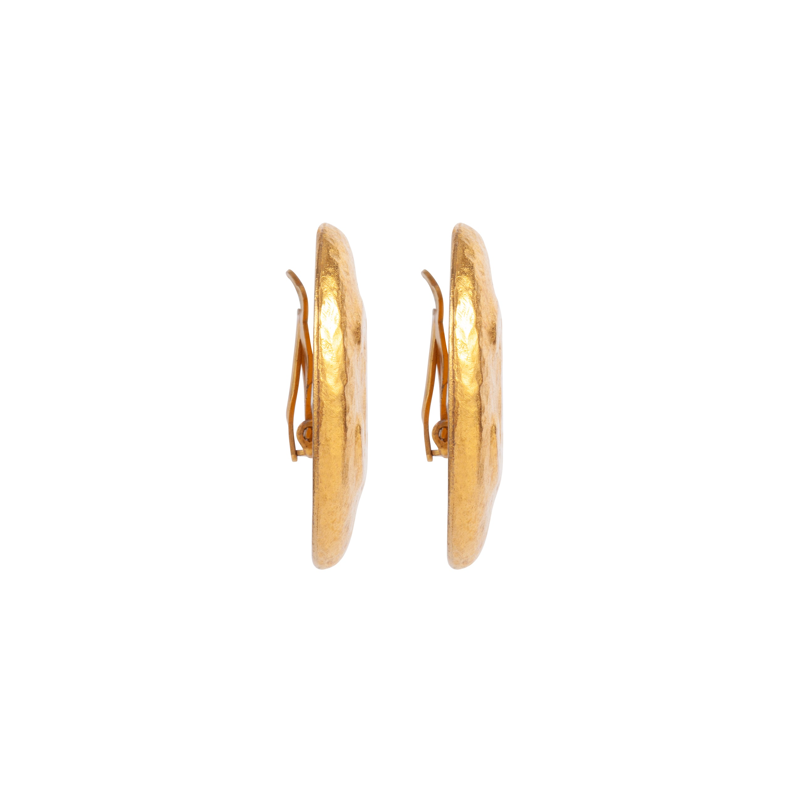 1990s Vintage Chanel Artisan Round Earrings