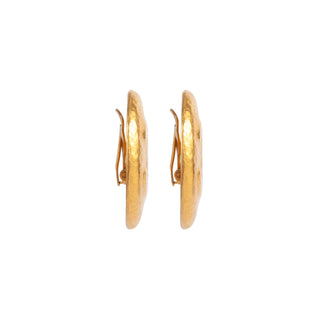 1990s Vintage Chanel Artisan Round Earrings