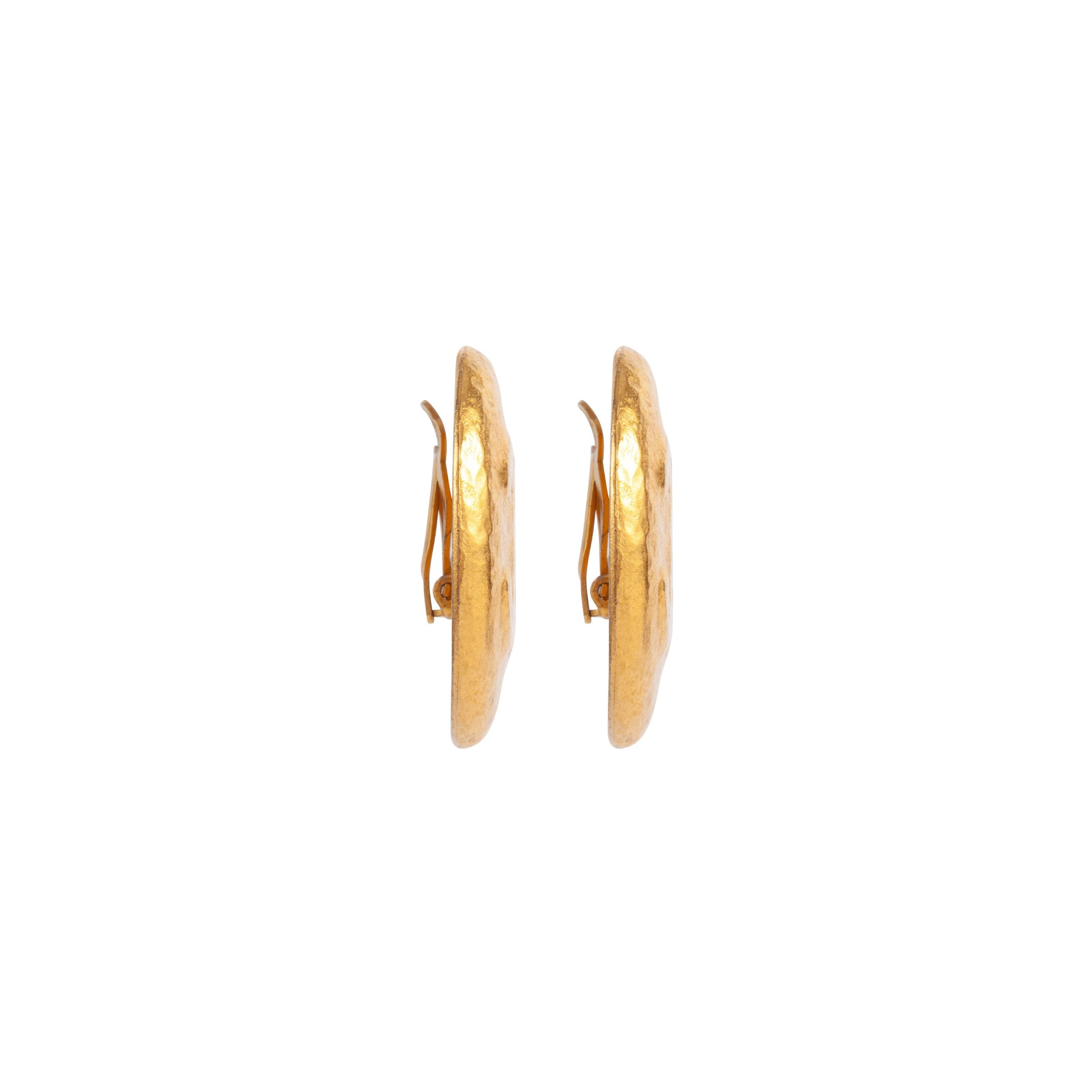 1990s Vintage Chanel Artisan Round Earrings