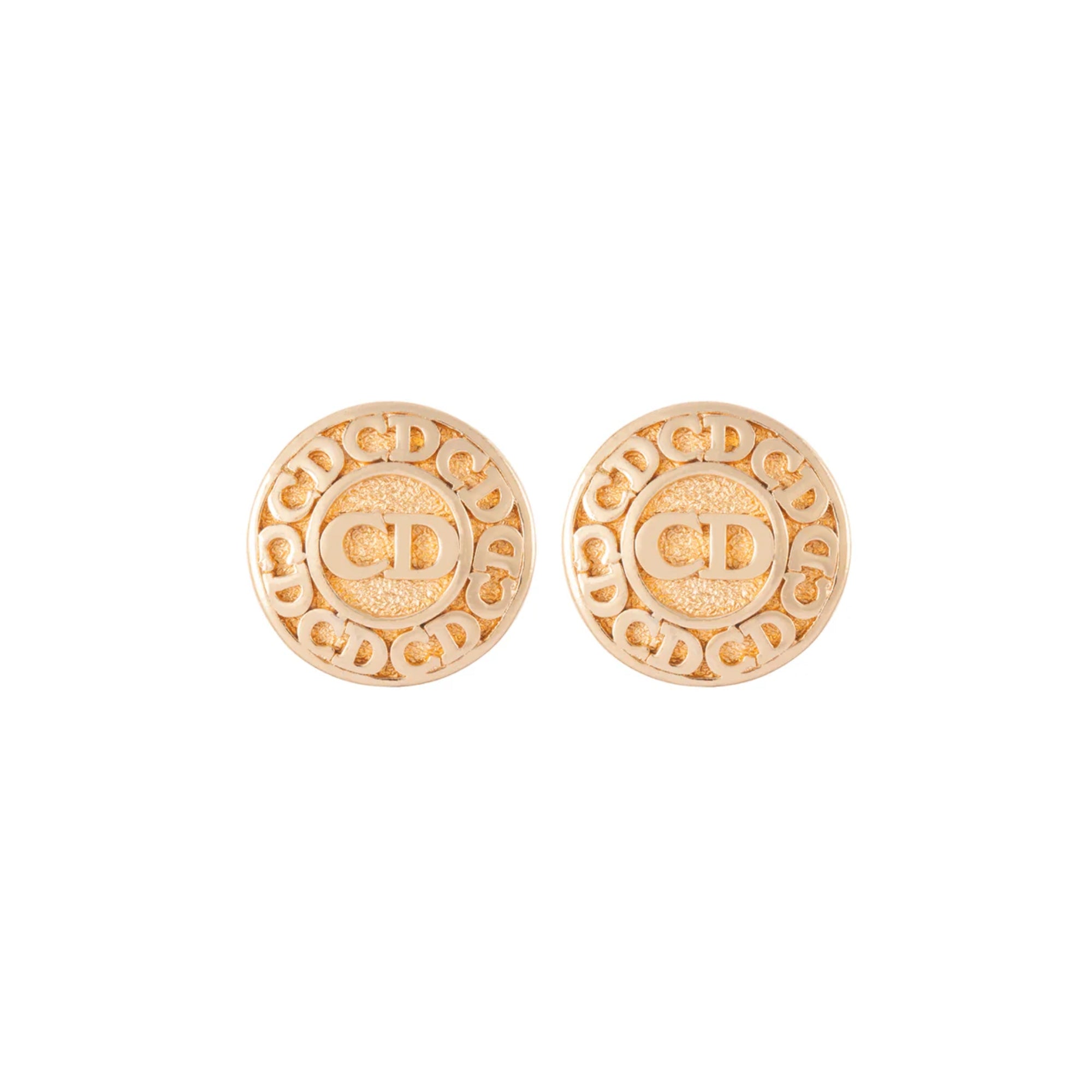 1990s Vintage Christian Dior Monogram Clip-On Earrings