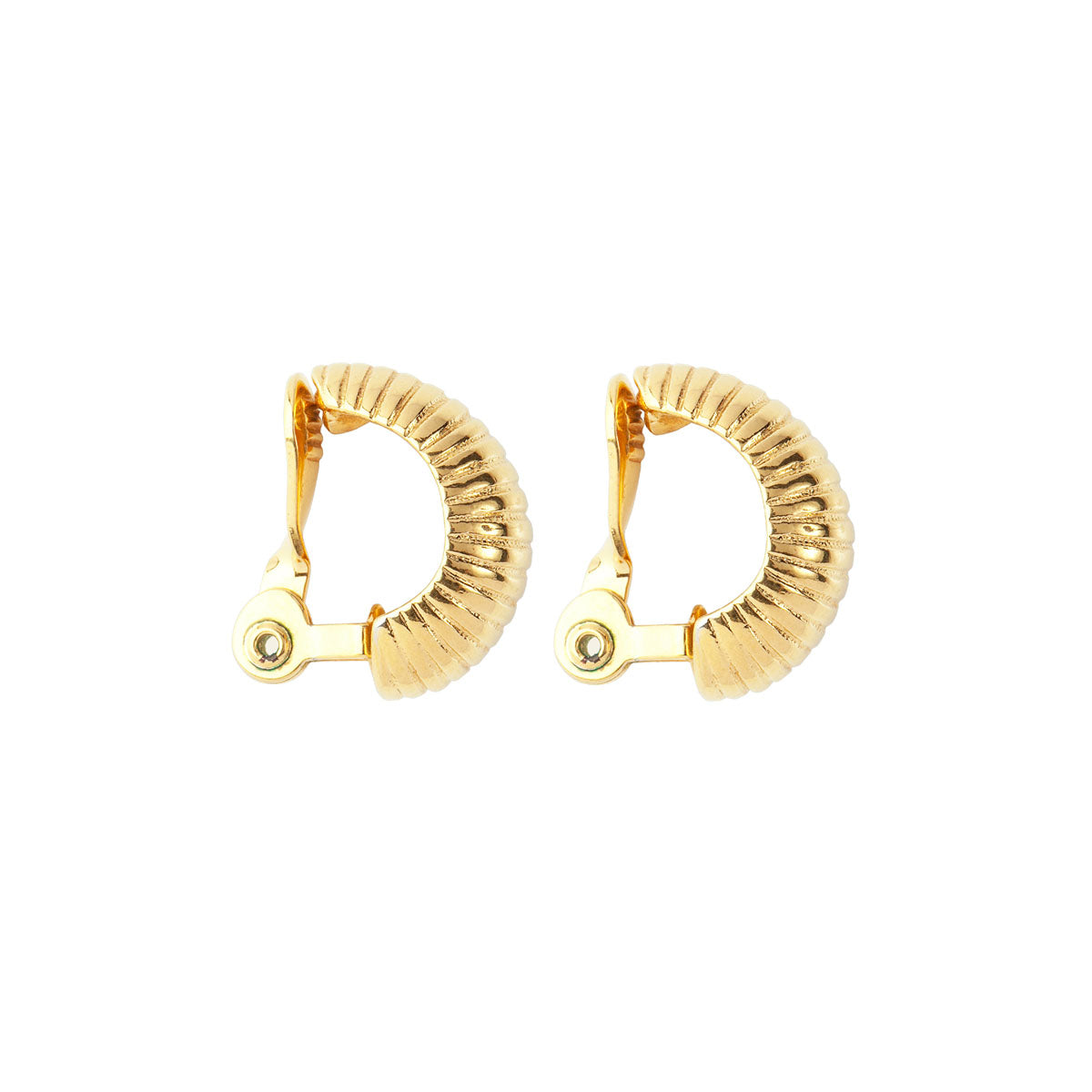 1980s Monet Gold Demi-Hoop Clip-On Earrings