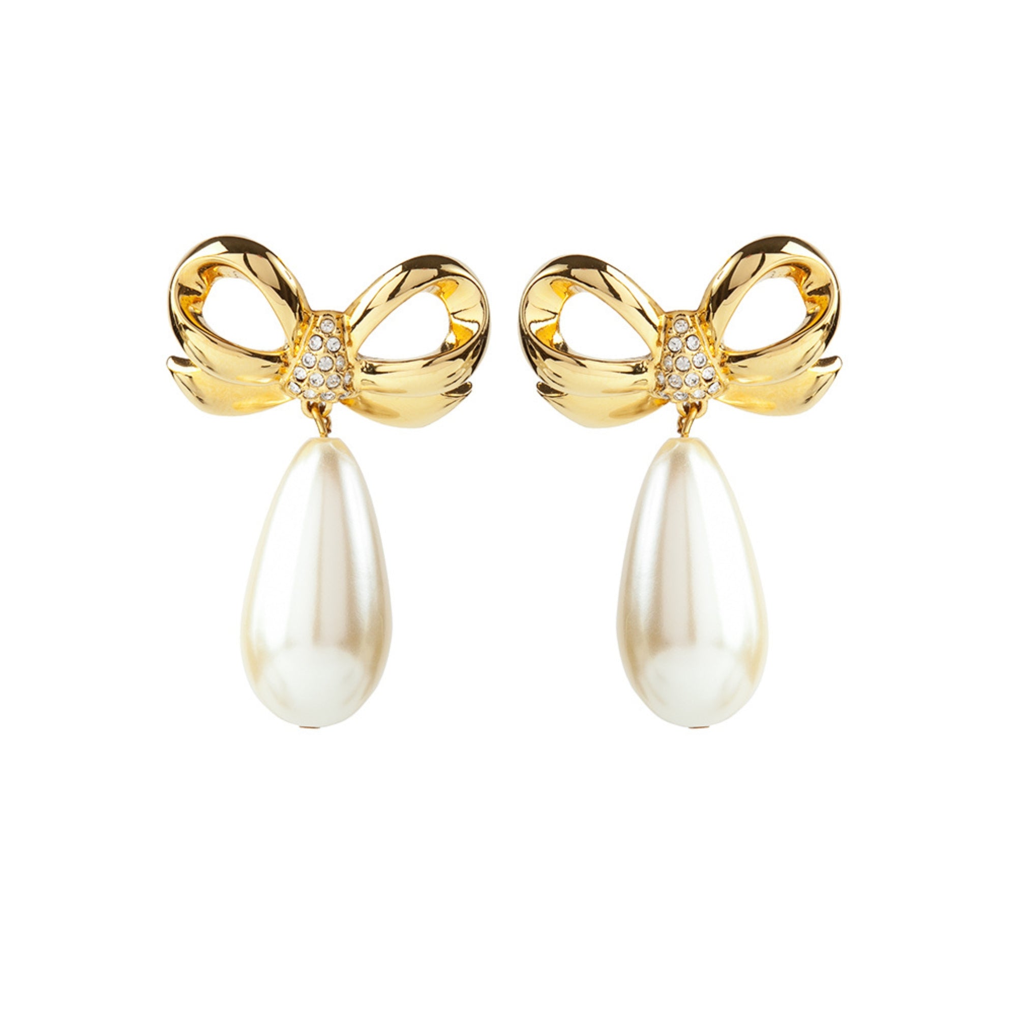 1990s Vintage Elizabeth Taylor Swarovski Pearl Clip-On Earrings