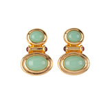 1990s Vintage Elizabeth Taylor Cabochon Clip-On Earrings