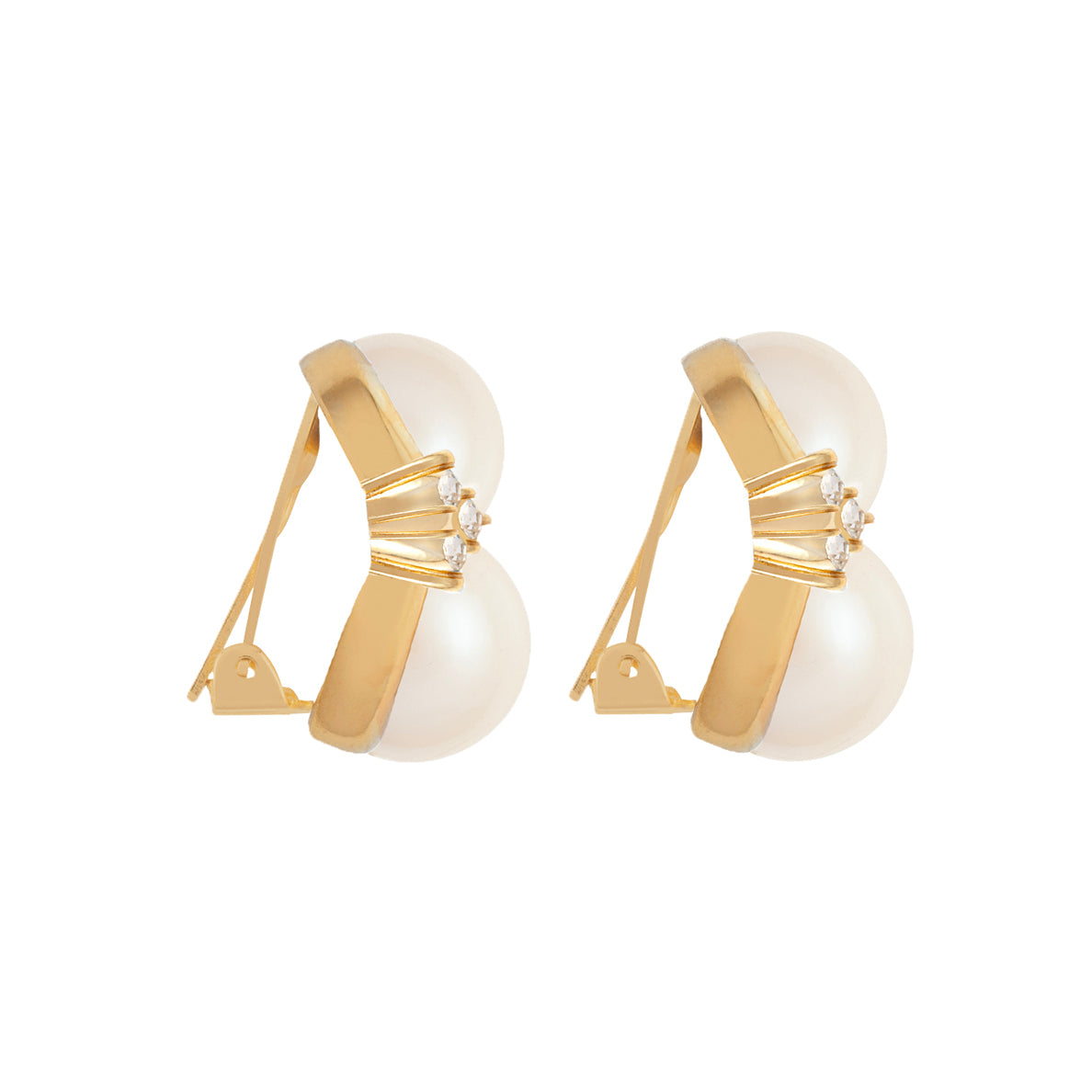 1980s Vintage Christian Dior Luminous Faux Pearl Earrings