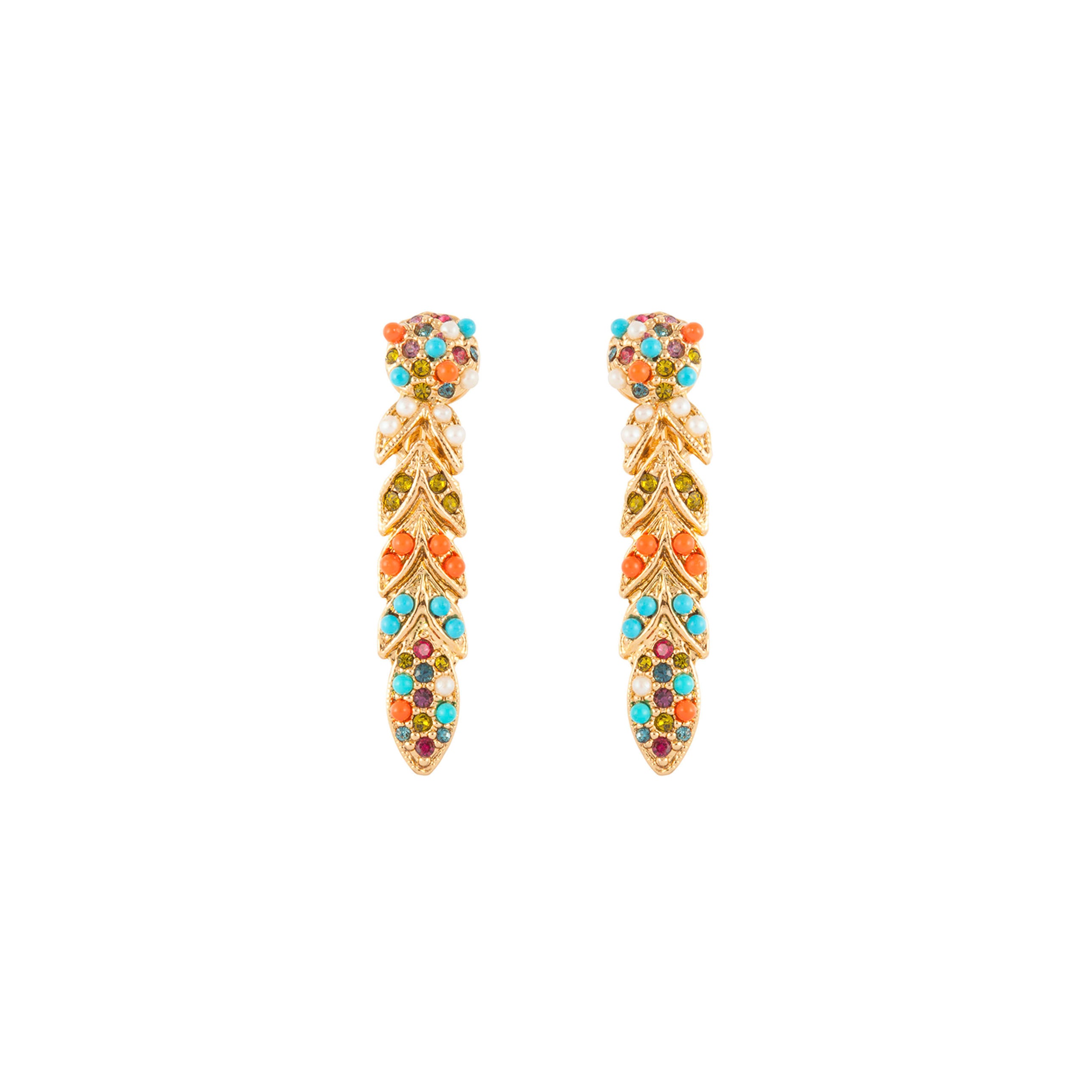 1980s Vintage D'Orlan Colourful Swarovski Crystal Clip-On Earrings