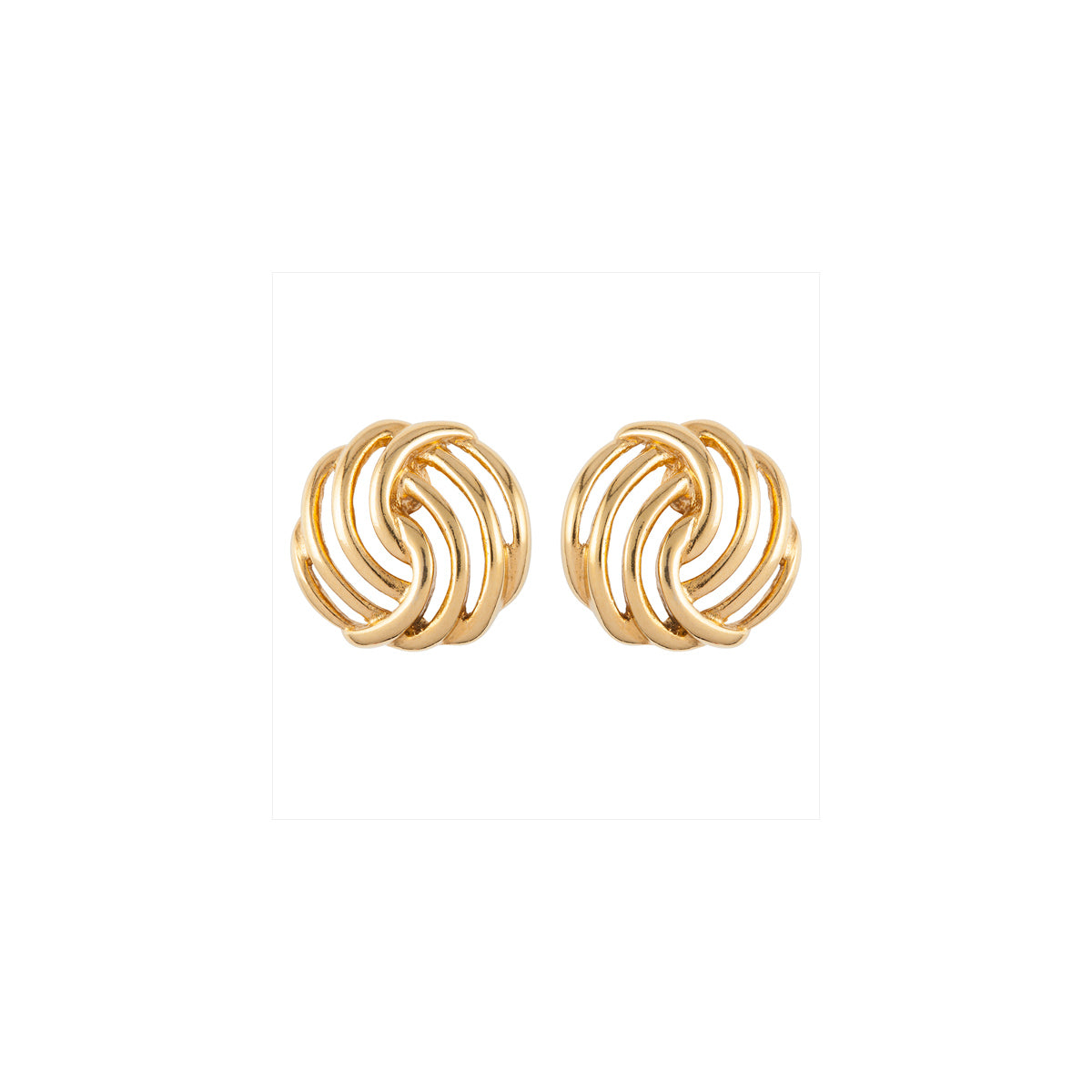 1980s Vintage Monet Gold Clip-On Earrings