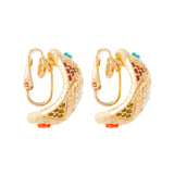 1980s Vintage D'Orlan Swarovski Crystal Hoop Clip-On Earrings