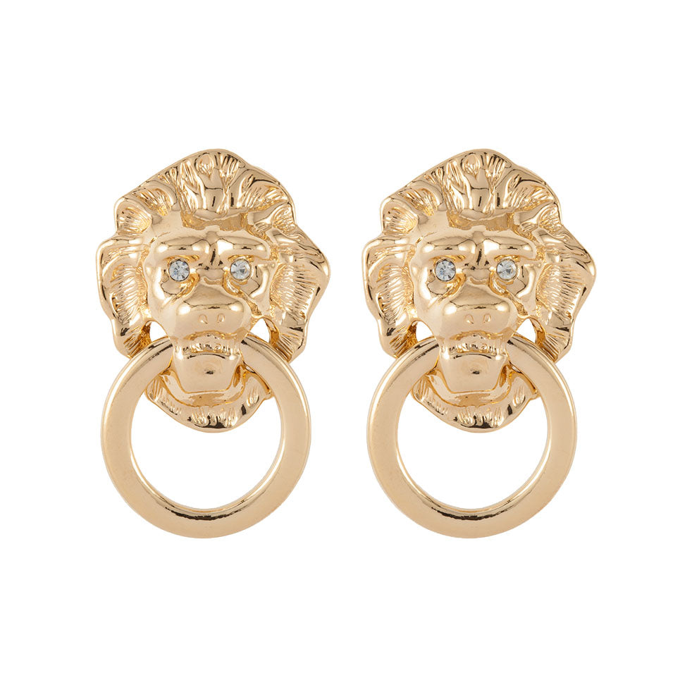 1980s Vintage Kenneth Jay Lane Door Knocker Clip-On Earrings