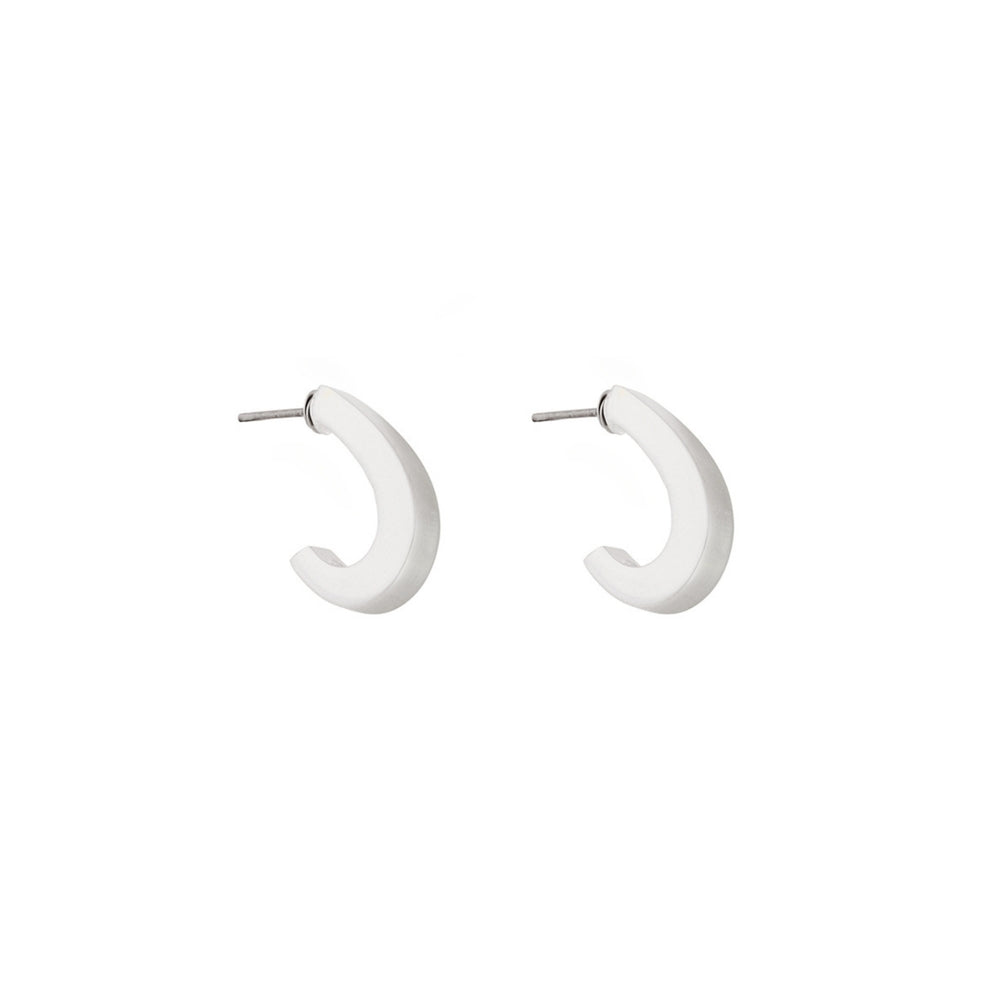 1980s Vintage Nina Ricci Silver Hoop Earrings