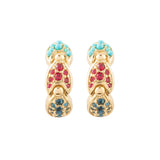 1980s Vintage D'Orlan Colourful Hoop Clip-on Earrings