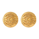 1980s Vintage Chanel Logo Clip-On Earrings