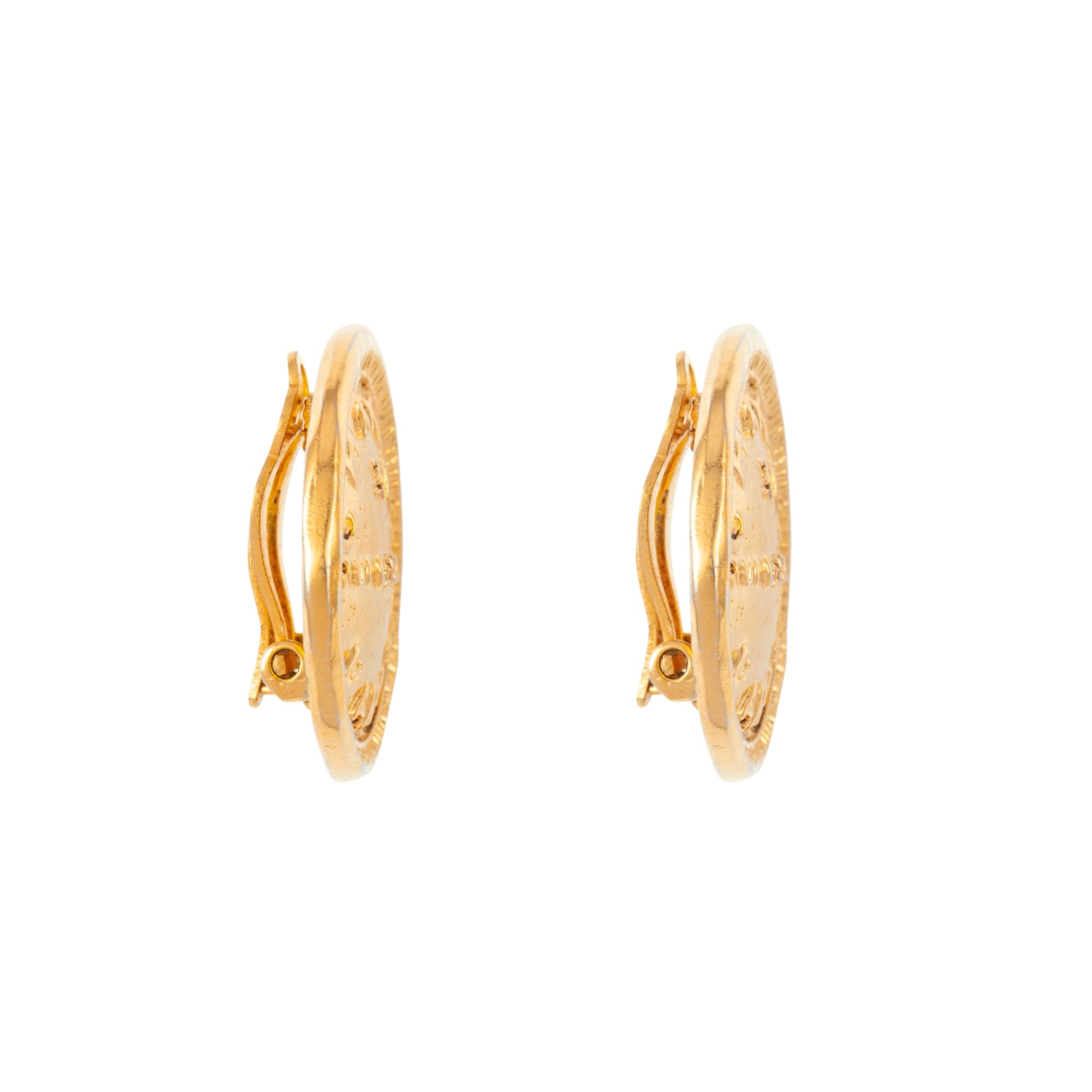 1980s Vintage Chanel Logo Clip-On Earrings