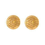 1980s Vintage Chanel Logo Clip-On Earrings