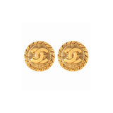 1980s Vintage Chanel Logo Clip-On Earrings
