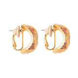 1980s Vintage D'Orlan Pastel Swarovski Crystal Hoop Earrings
