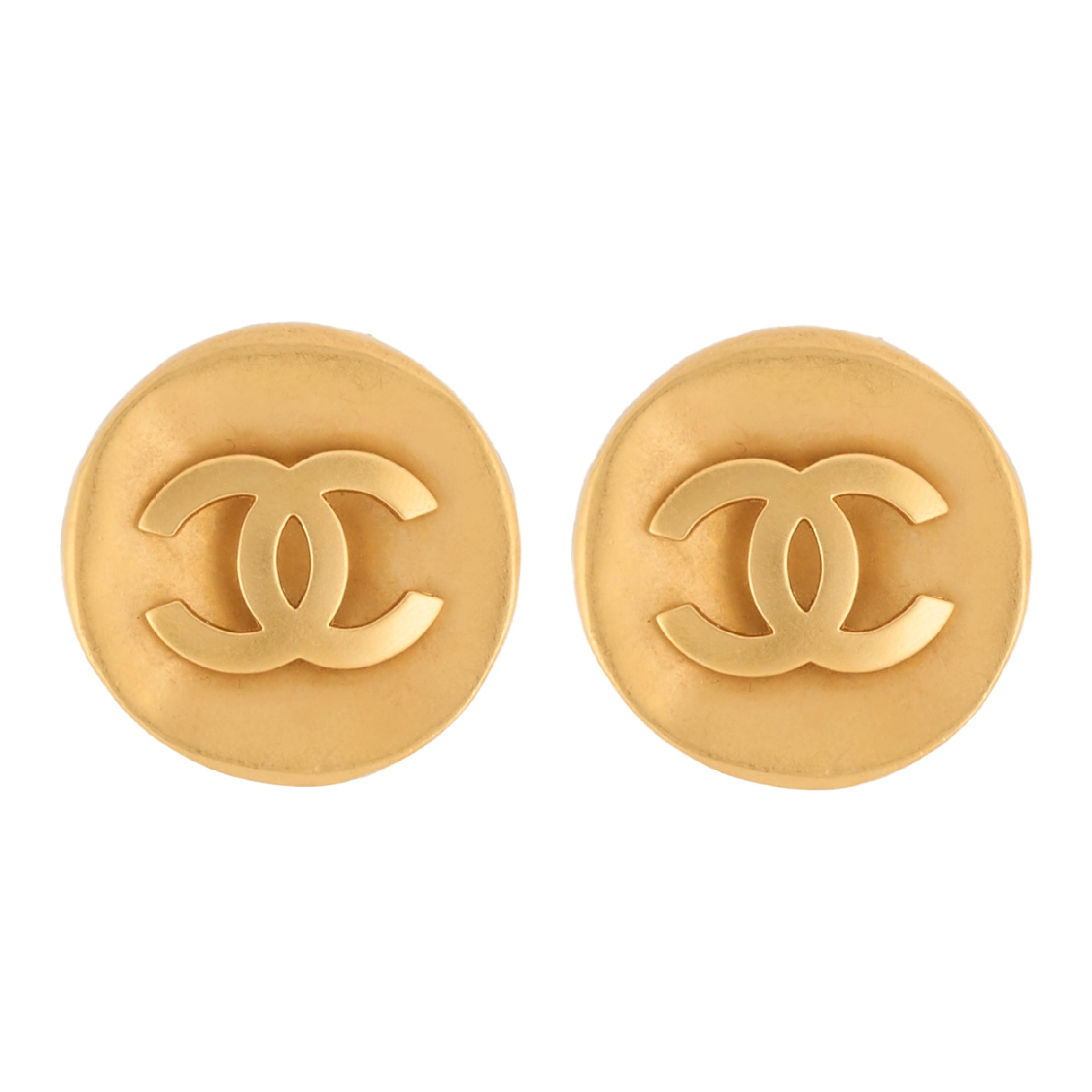 1993 Vintage Chanel Logo Clip-On Earrings