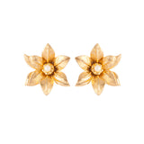 1980s Vintage Nina Ricci Flower Clip-On Earrings