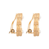 1980s Vintage Nina Ricci Faux Pearl Twist Clip-On Earrings