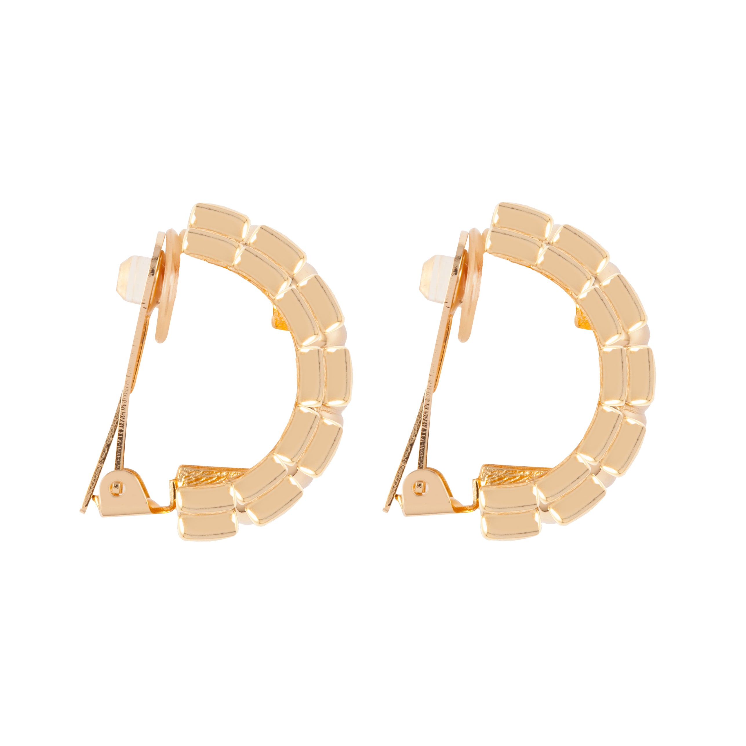 1980s Vintage D'Orlan Demi-Hoop Clip-On Earrings