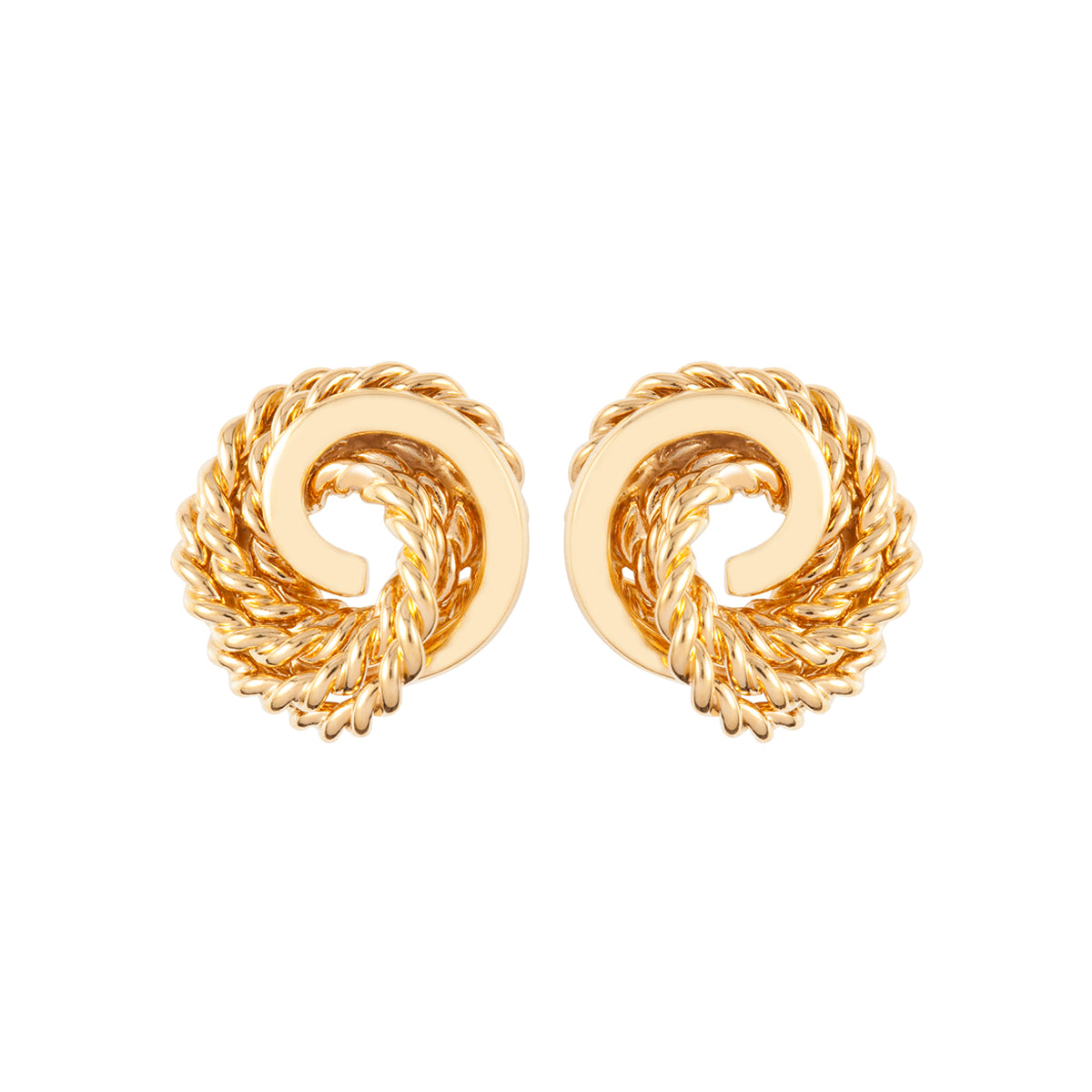 1980s Vintage Rope Twist Clip On Earrings