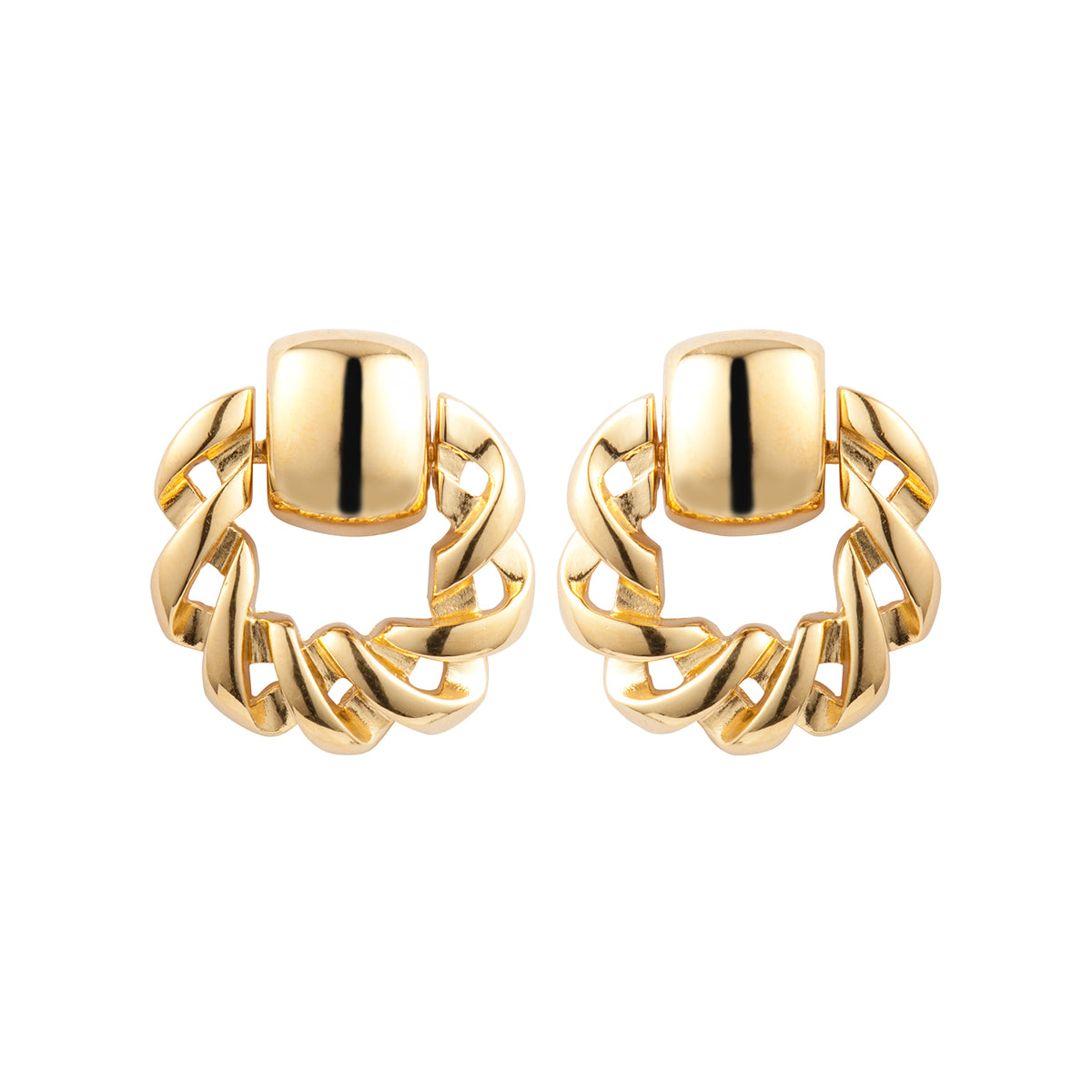 1980s Vintage Givenchy Twisted Hoop Drop Earrings