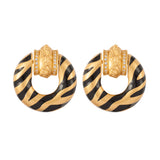 1990s Vintage Elizabeth Taylor Door Knocker Clip-On Earrings