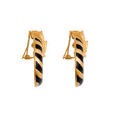 1990s Vintage Elizabeth Taylor Door-Knocker Clip-On Tiger Earrings