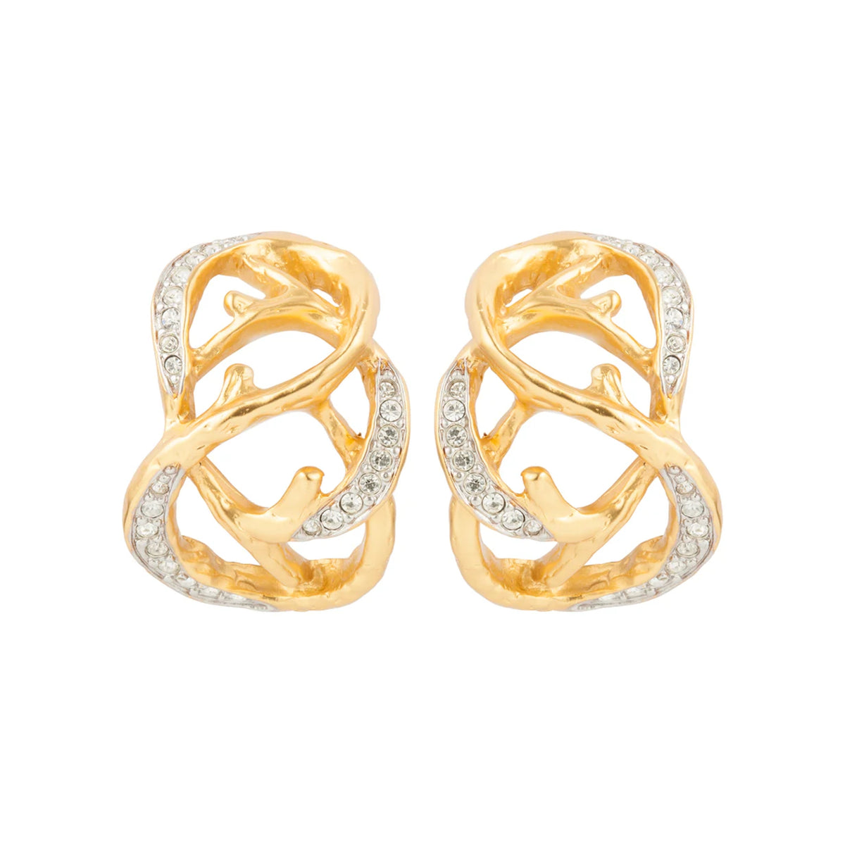1990s Vintage Elizabeth Taylor Vine Clip-On Earrings