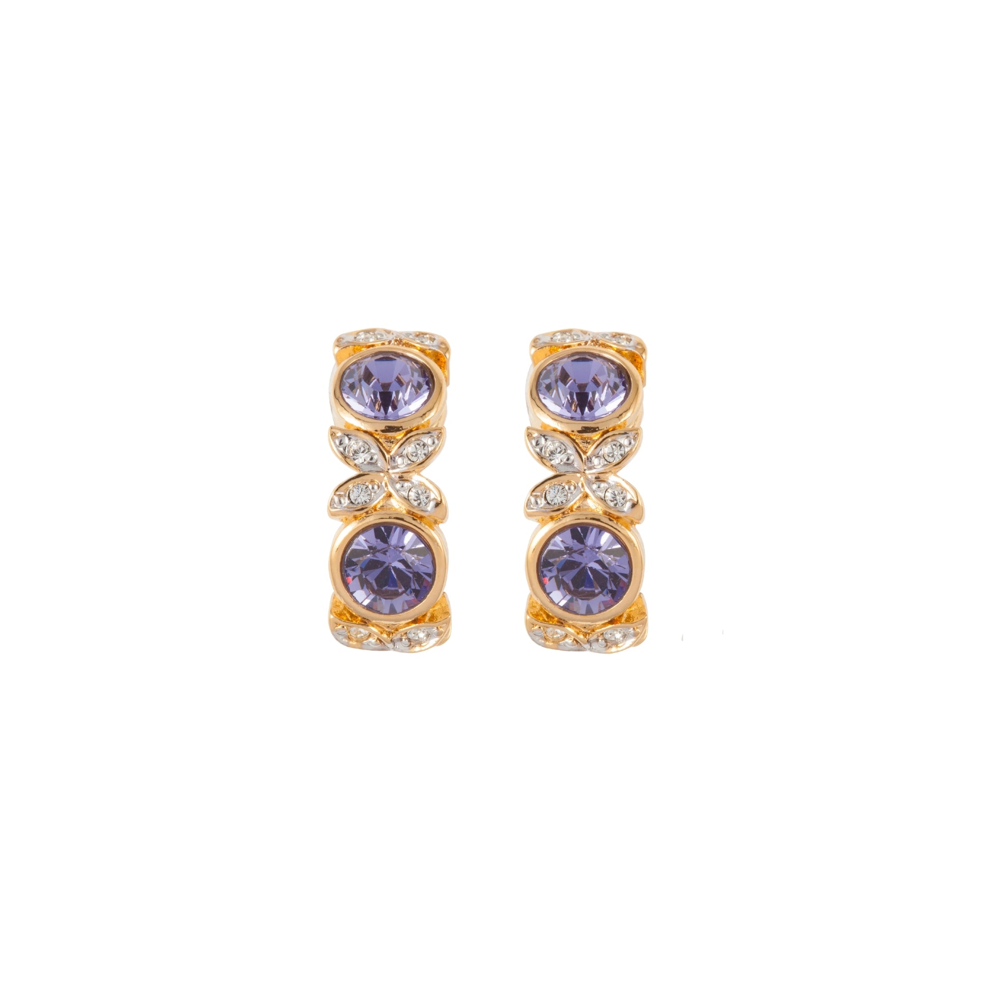 1980s Vintage D'Orlan Amethyst Clip-On Earrings