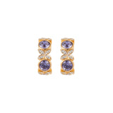 1980s Vintage D'Orlan Amethyst Clip-On Earrings
