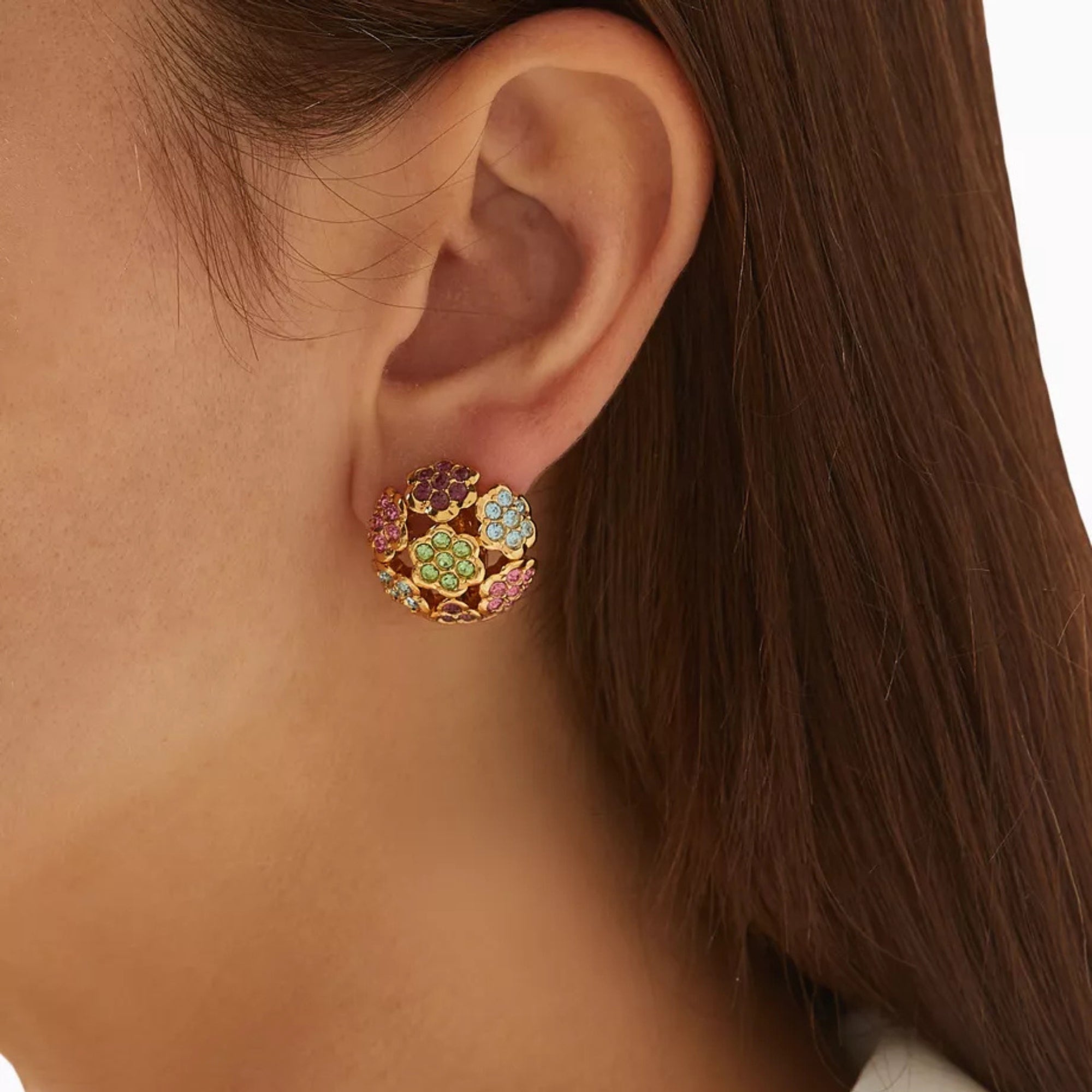 1980s Vintage D'Orlan Swarovski Crystal Clip-On Earrings