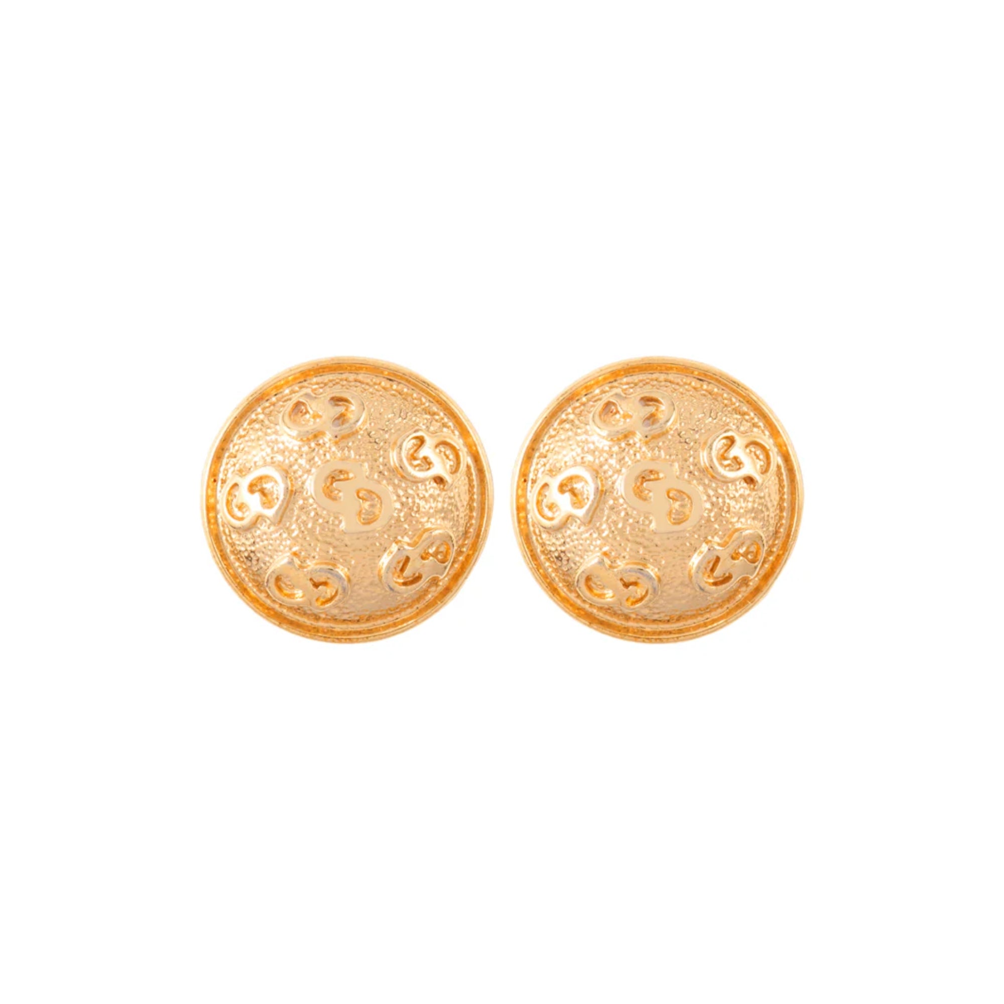 1980s Vintage Christian Dior Monogram Clip-On Earrings