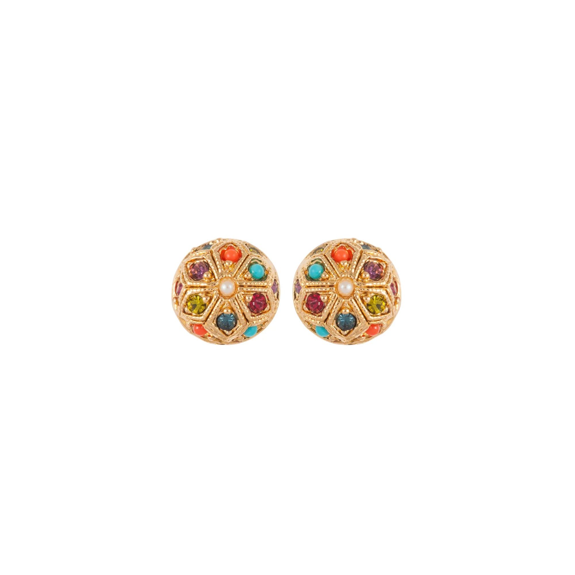 1990s Vintage D'Orlan Round Clip-On Earrings