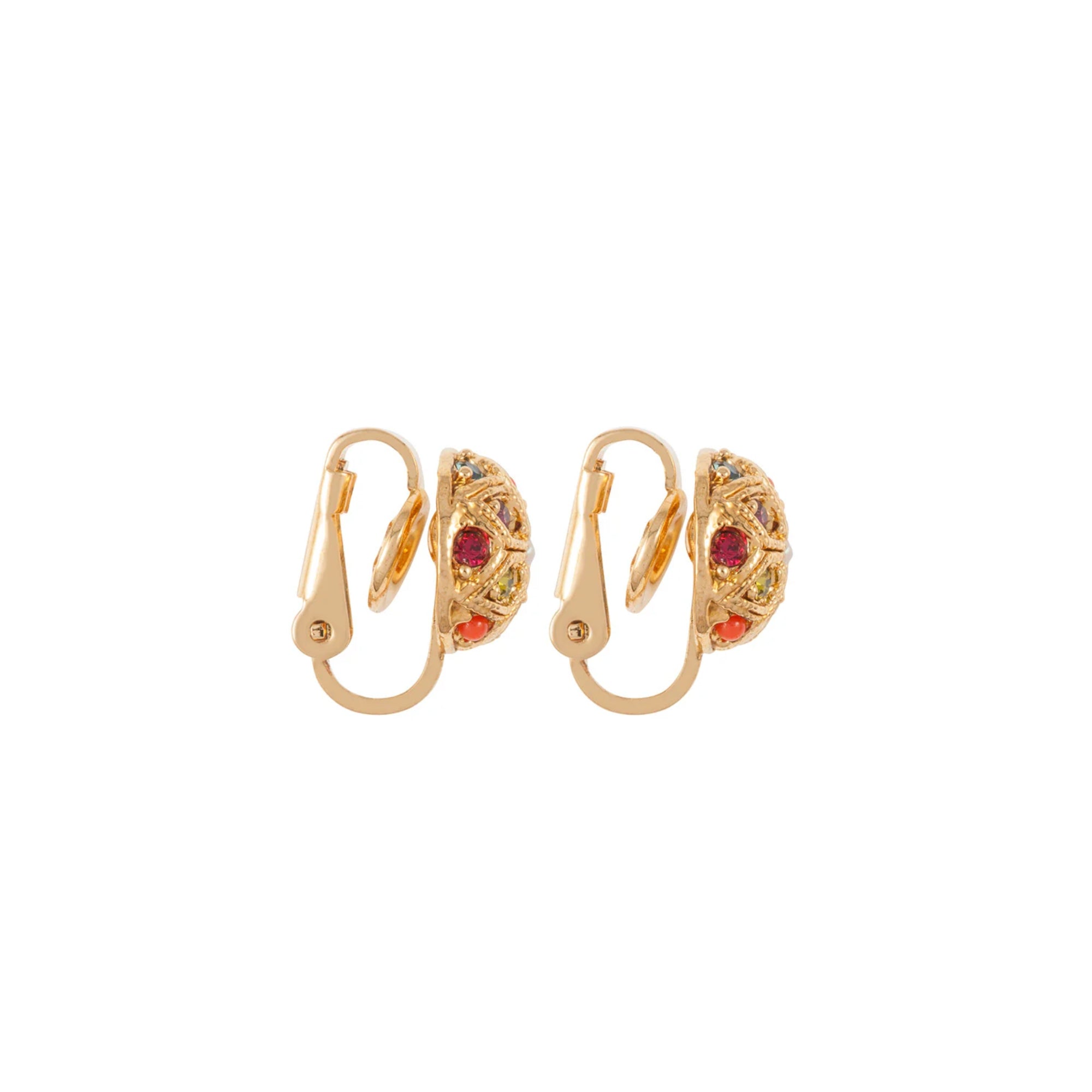 1990s Vintage D'Orlan Round Clip-On Earrings