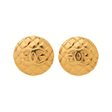 1980s Vintage Chanel Quilted Oversized Clip-On Earrings