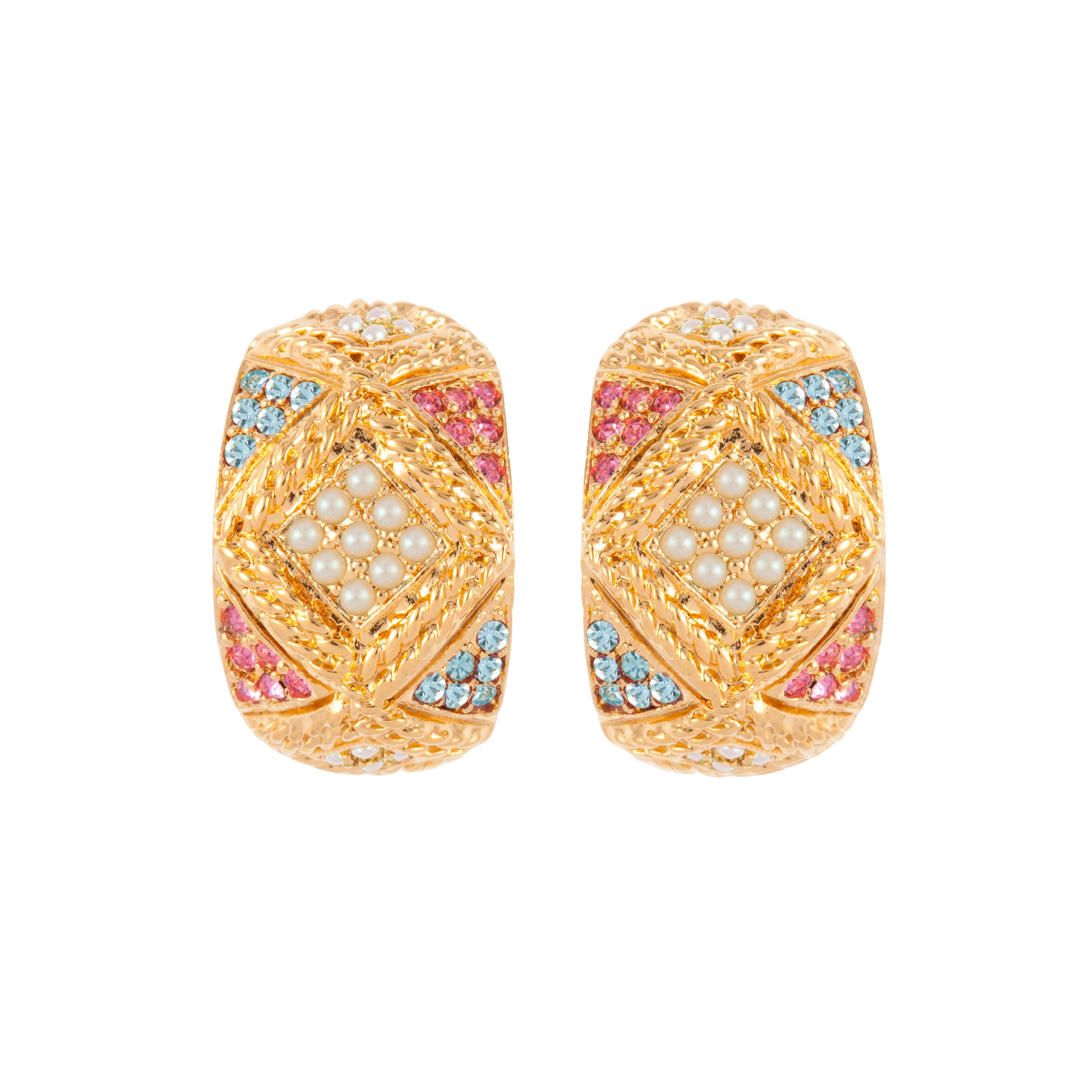 1980s Vintage D'Orlan Pastel Coloured Earrings