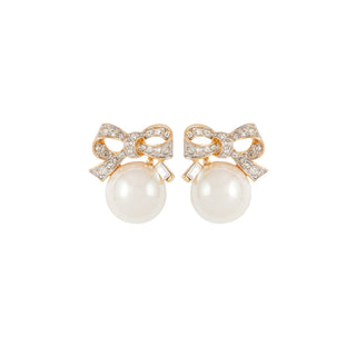 1990s Vintage Nina Ricci Faux Pearl Earrings