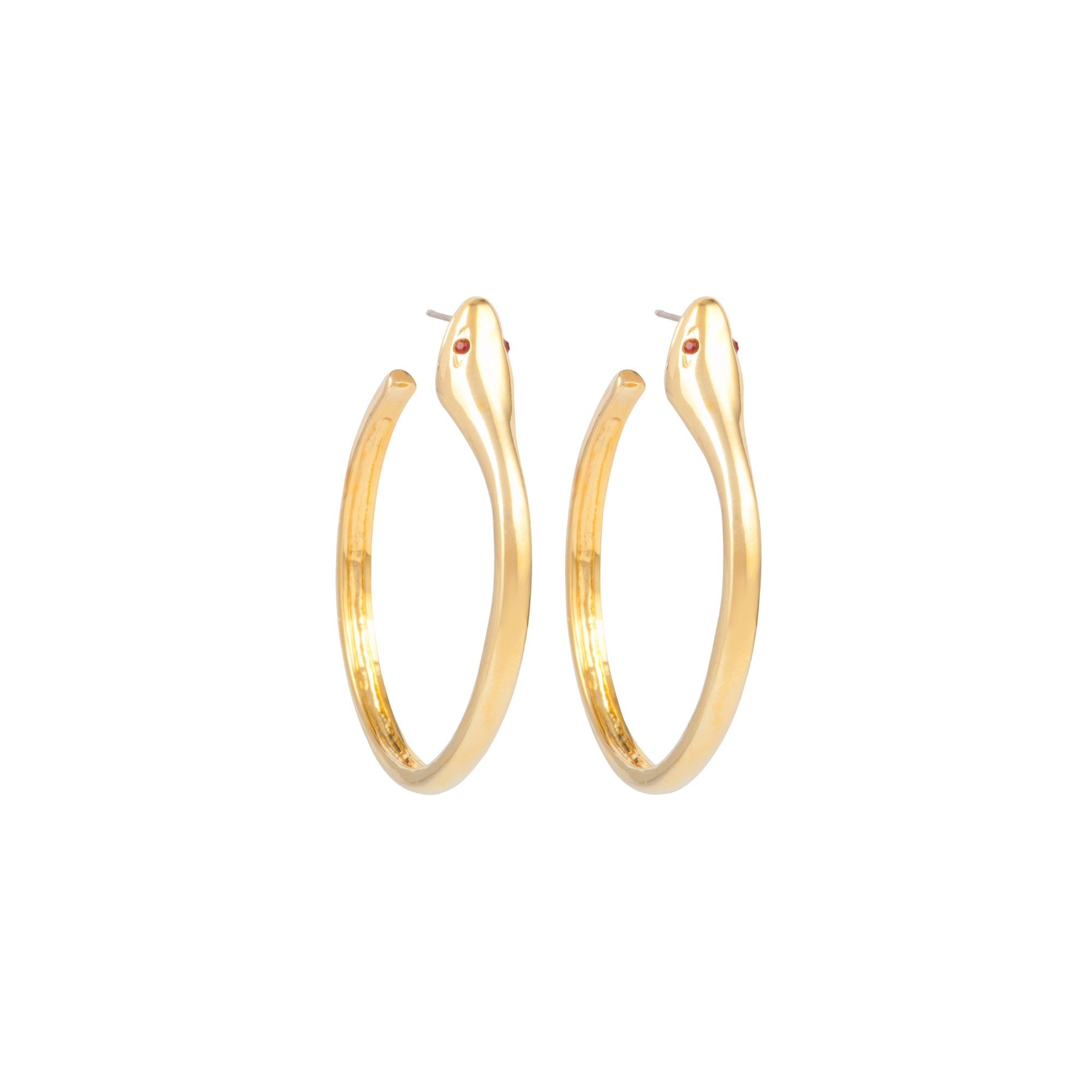 1980s Vintage Kenneth Jay Lane Snake Hoop Earrings