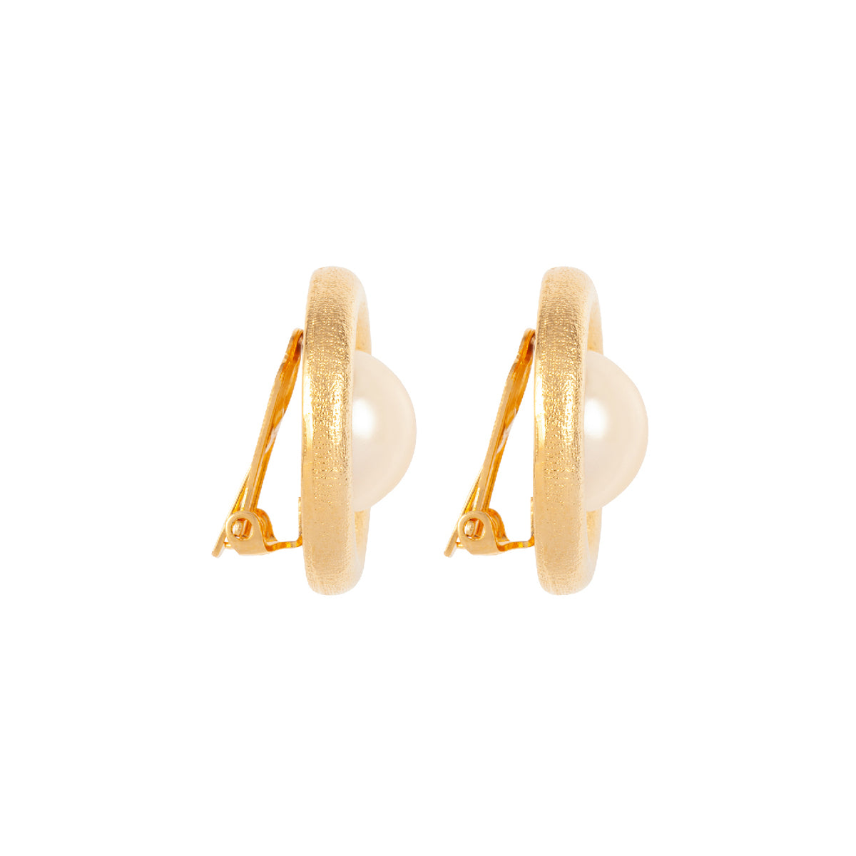 1980s Vintage Chanel Faux Pearl Clip-On Earrings