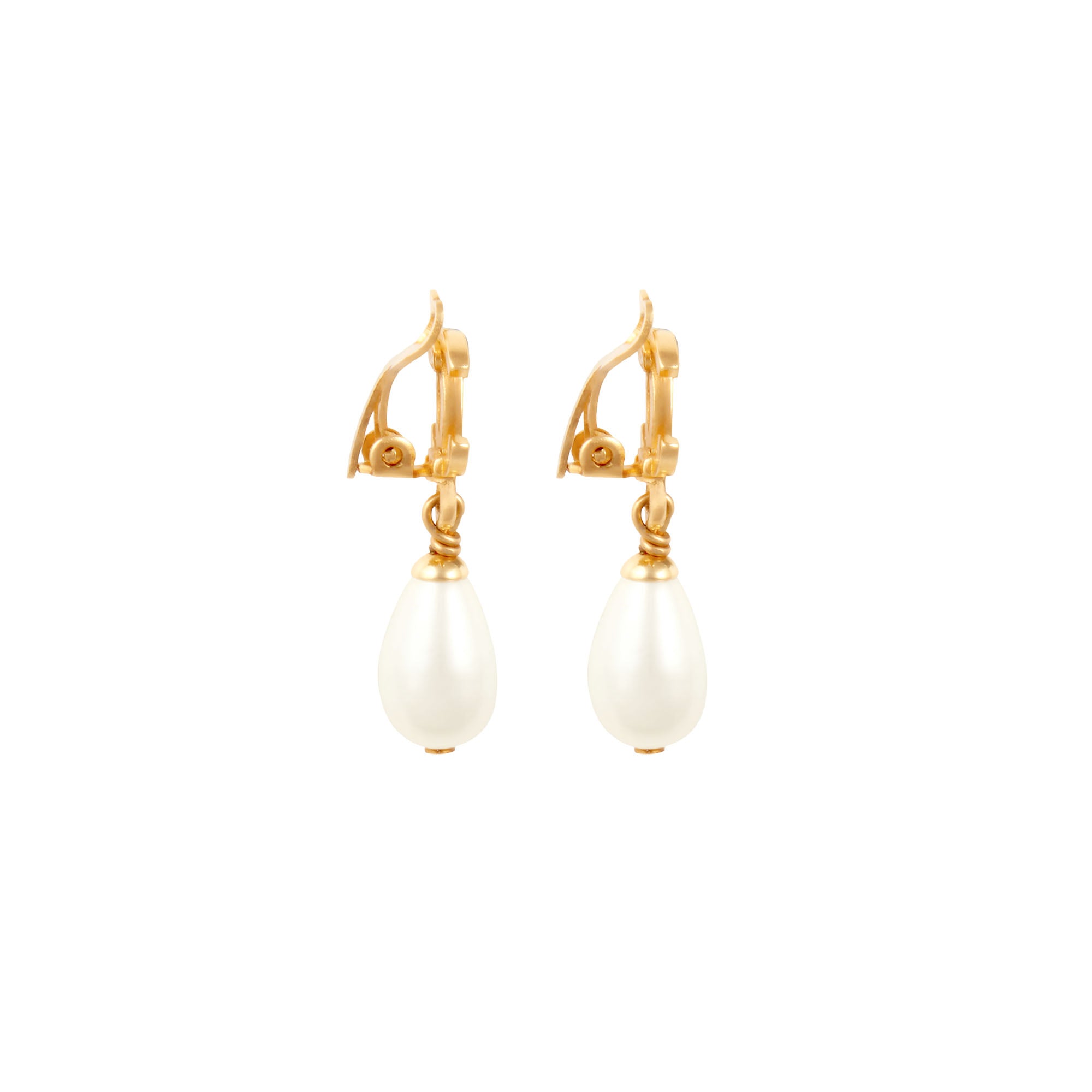 1996 Vintage Chanel Faux Pearl Clip-On Earrings