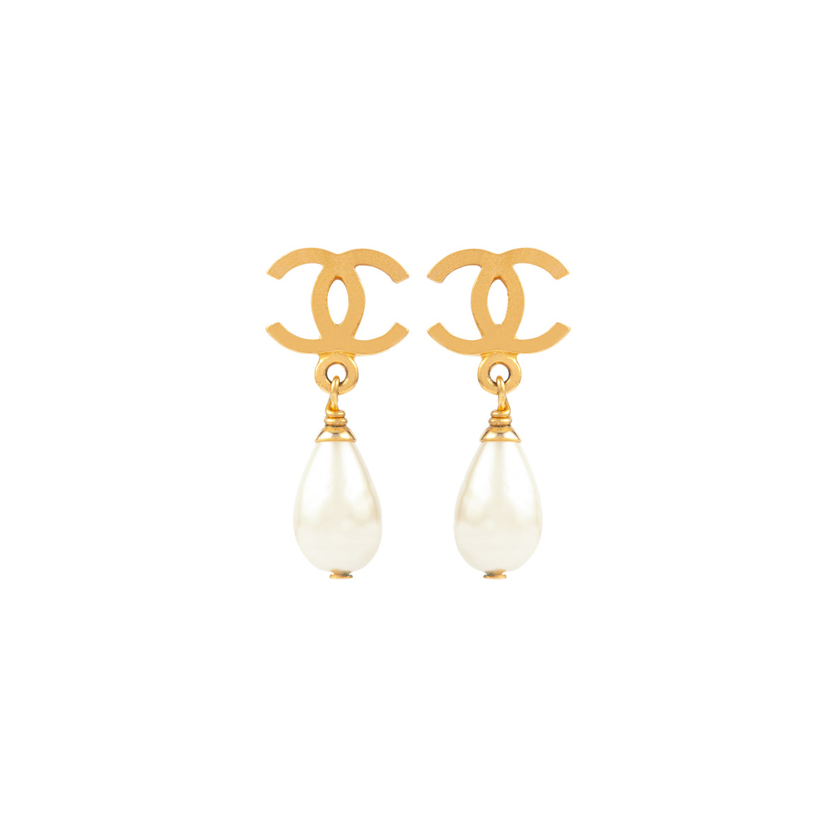 1996 Vintage Chanel Faux Pearl Clip-On Earrings