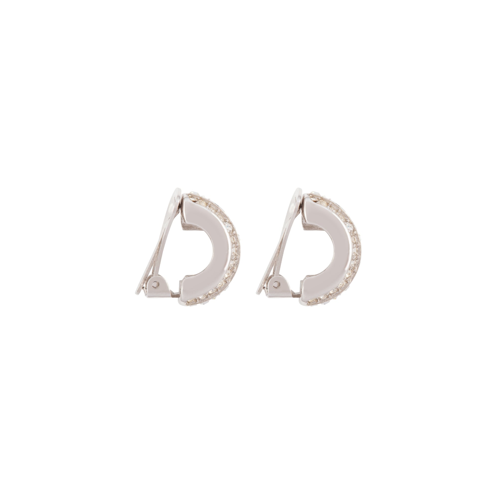 1980s Vintage Christian Dior Demi-Hoop Clip-On Earrings