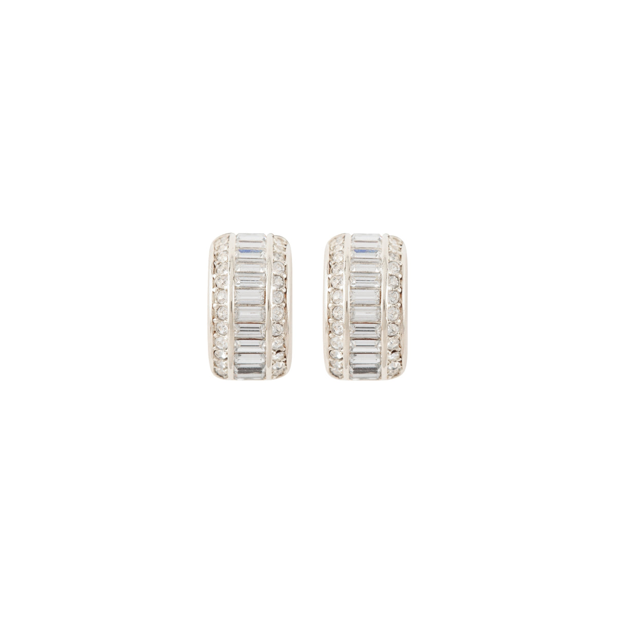 1980s Vintage Demi Hoop Clip On Earrings