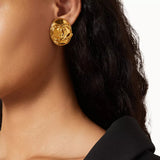 1994 Vintage Chanel Oval Clip-On Earrings