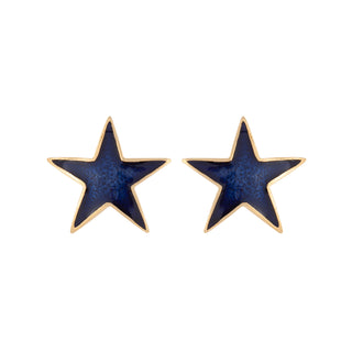 1990s Vintage Blue Star Clip-On Earrings