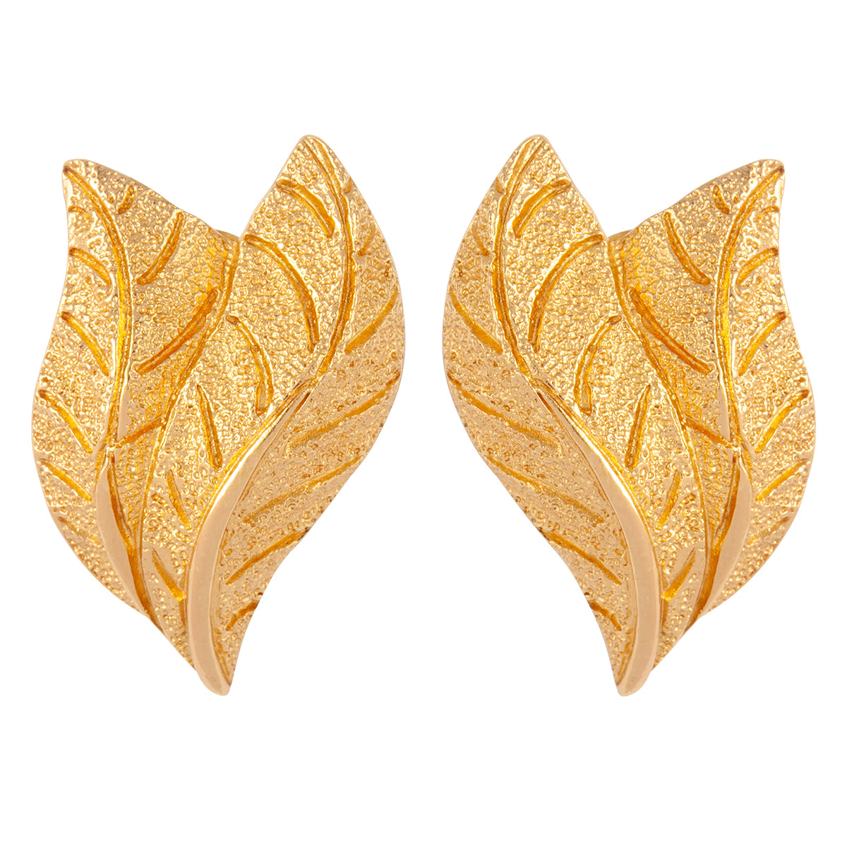 1980s Vintage Burberry Leaf Clip-On Earrings