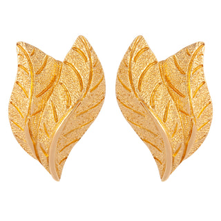 1980s Vintage Burberry Leaf Clip-On Earrings